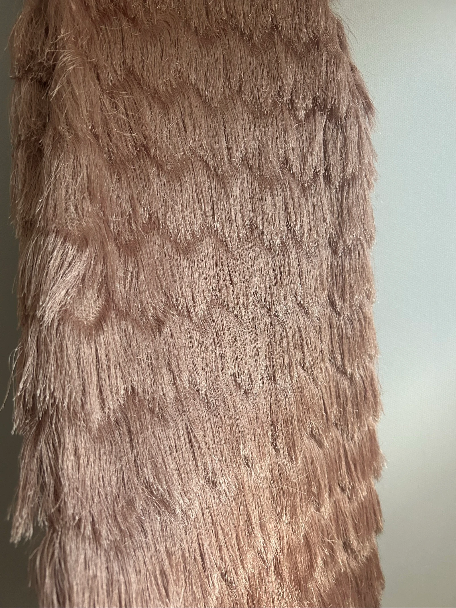 Vestido corto con flecos Zara Basic – Rosa pálido / Nude – Talla M – photo 3
